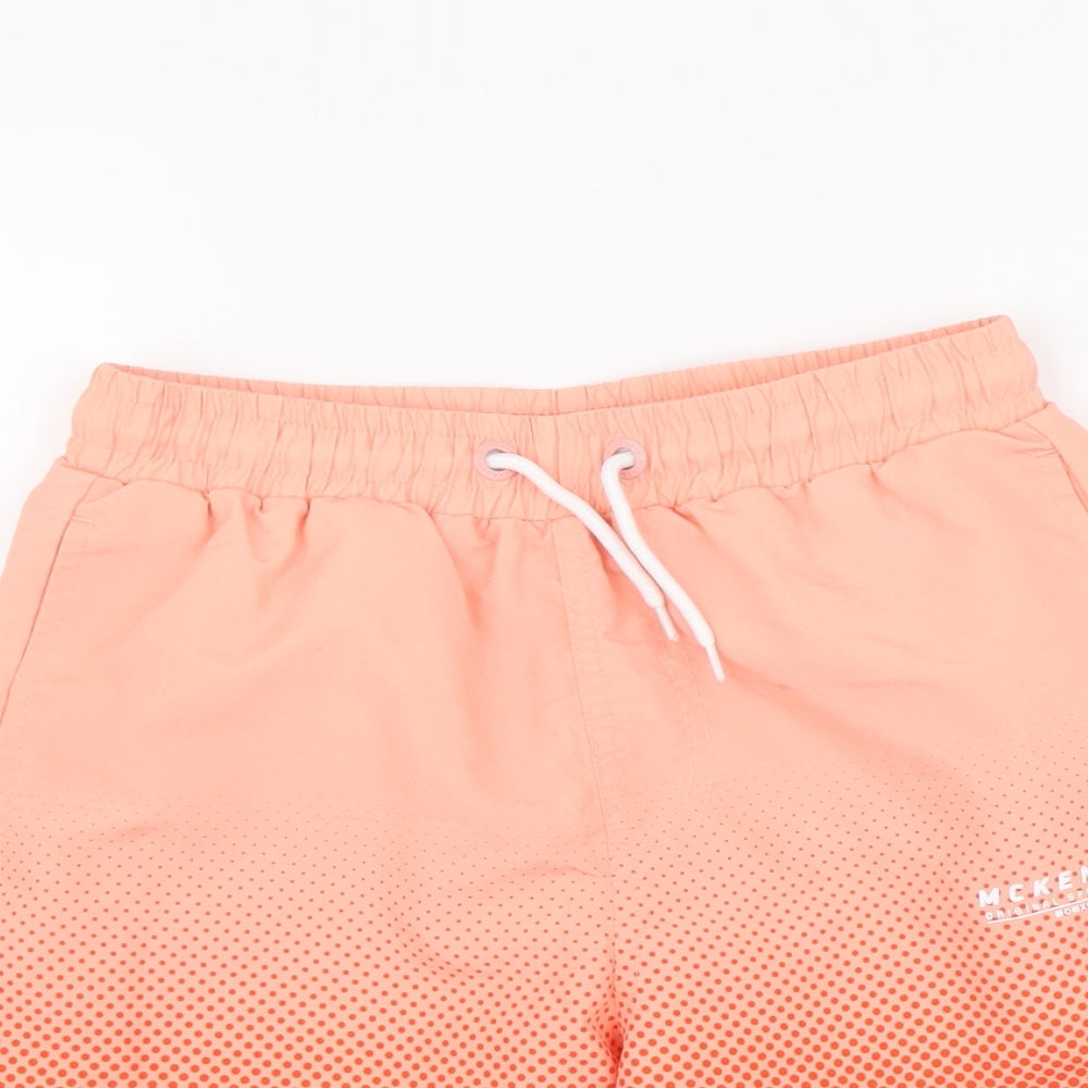 McKenzie Boys Orange Polyester Sweat Shorts Size 10-11 Years Regular Drawstring - Swimming shorts