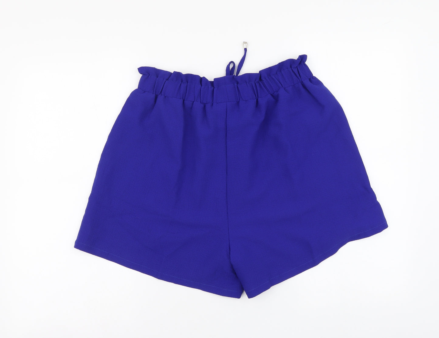 SheIn Womens Blue Polyester Cut-Off Shorts Size XL L4 in Regular Drawstring