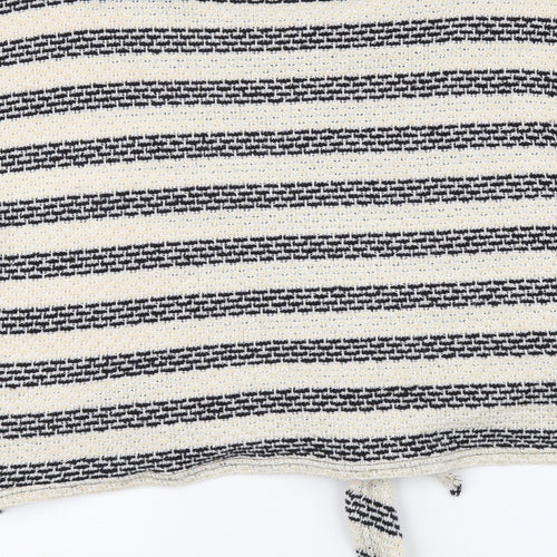 New Look Womens Beige Round Neck Striped Acrylic Pullover Jumper Size L