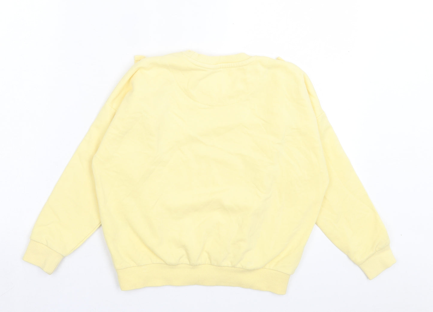 F&F Girls Yellow Cotton Pullover Sweatshirt Size 7-8 Years Pullover - Hello Sunshine