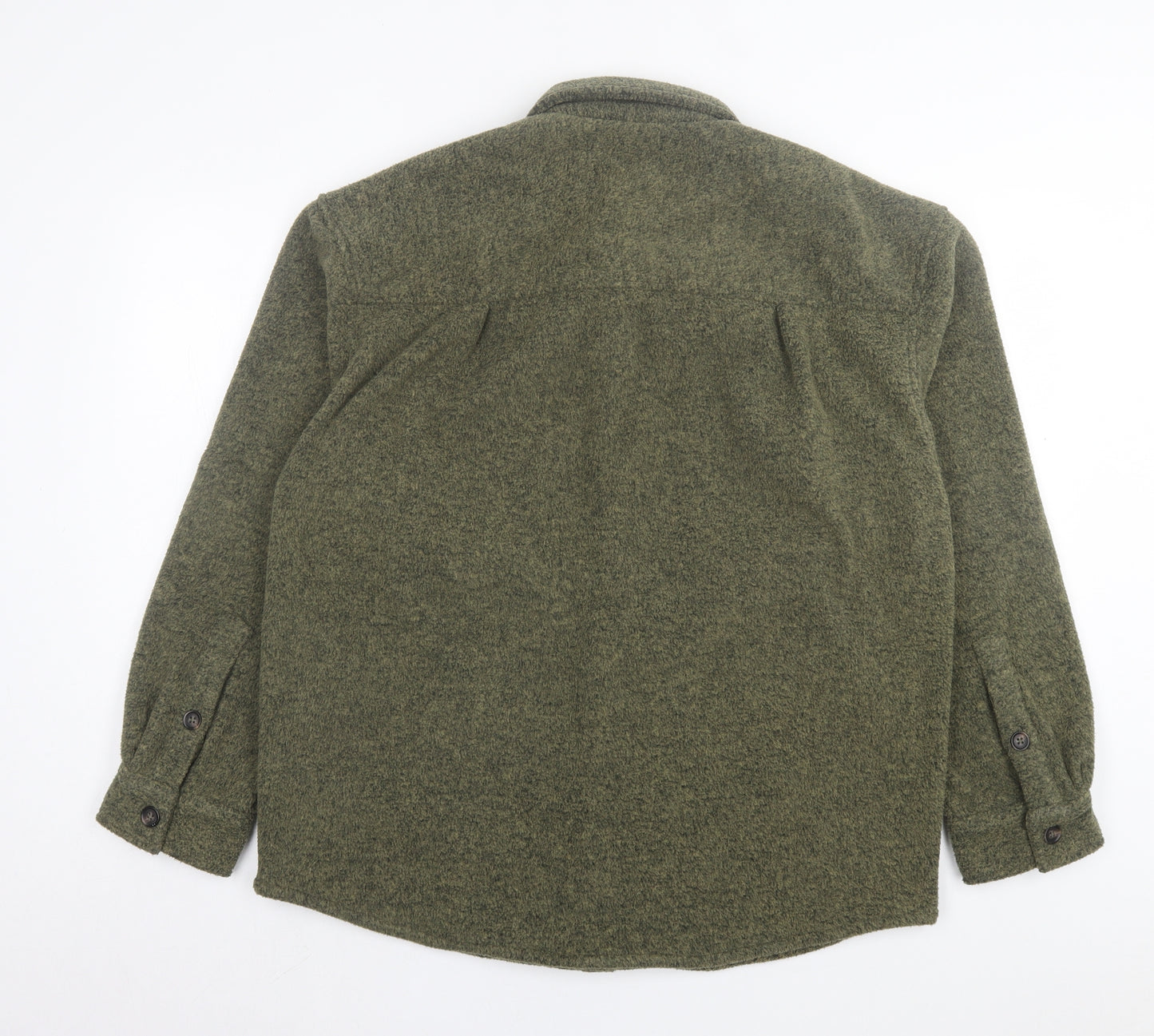 Weekday Mens Green Polyester Button-Up Size S Collared Button - Overshirt