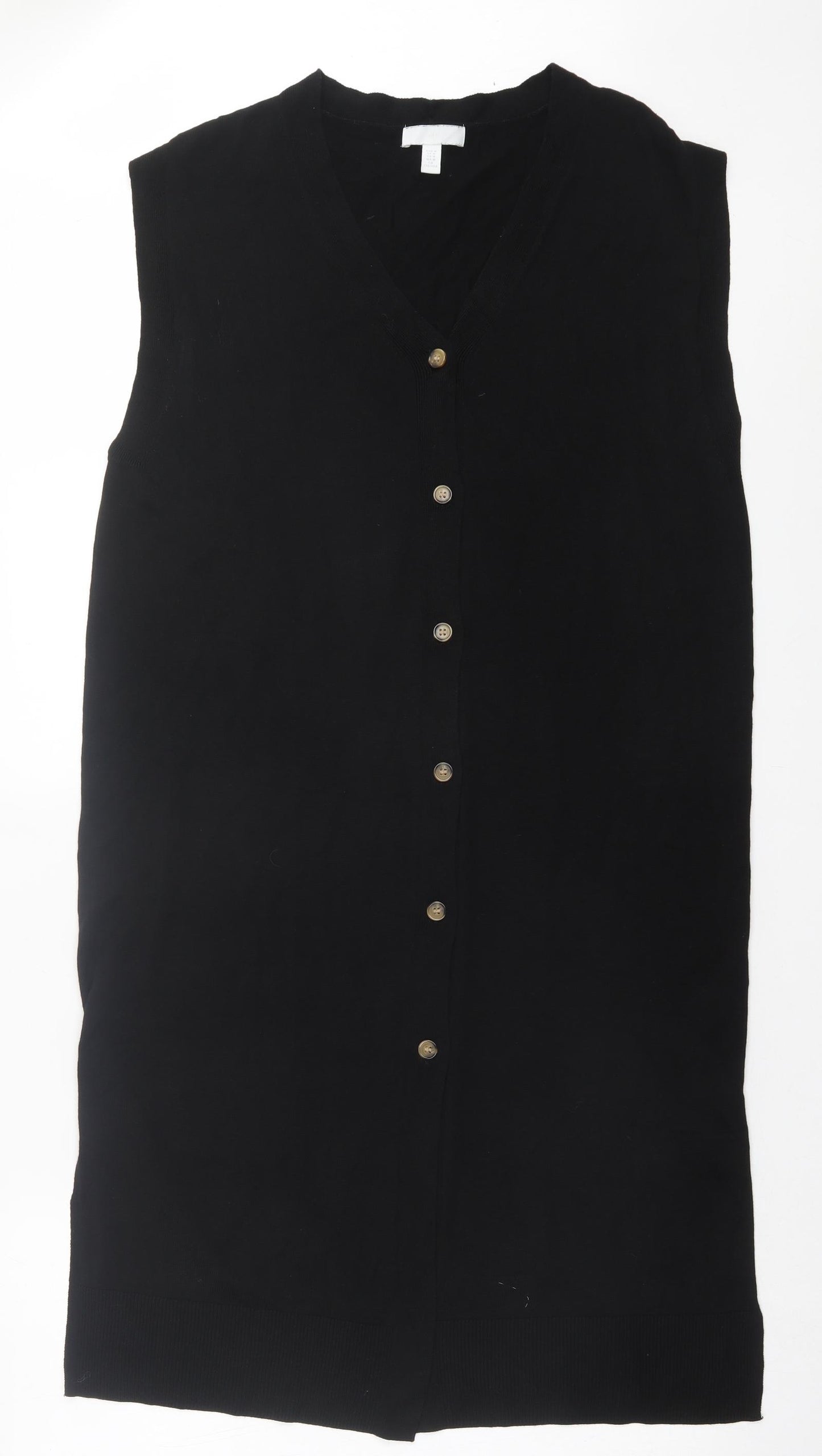 H&M Womens Black V-Neck Acrylic Cardigan Jumper Size M