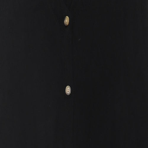 H&M Womens Black V-Neck Acrylic Cardigan Jumper Size M