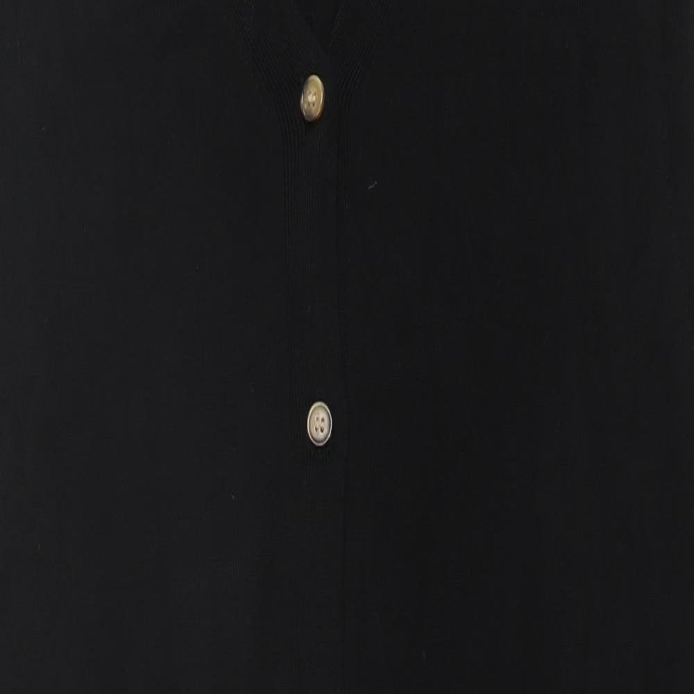 H&M Womens Black V-Neck Acrylic Cardigan Jumper Size M