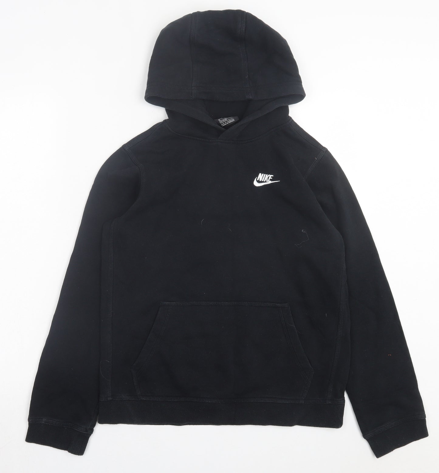 Nike Boys Black Cotton Pullover Hoodie Size 13-14 Years Pullover