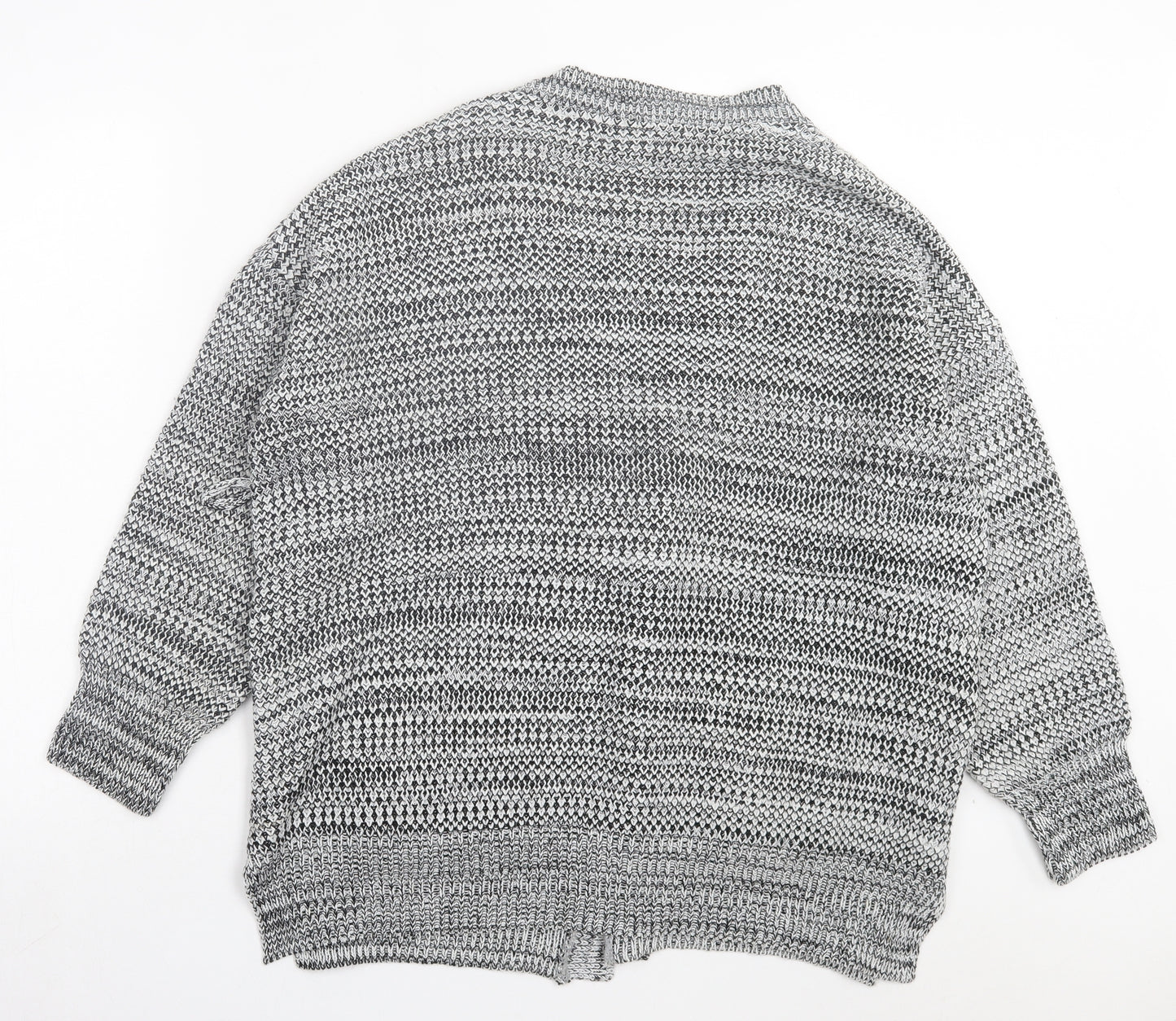 Label Be Womens Grey V-Neck Acrylic Cardigan Jumper Size 12