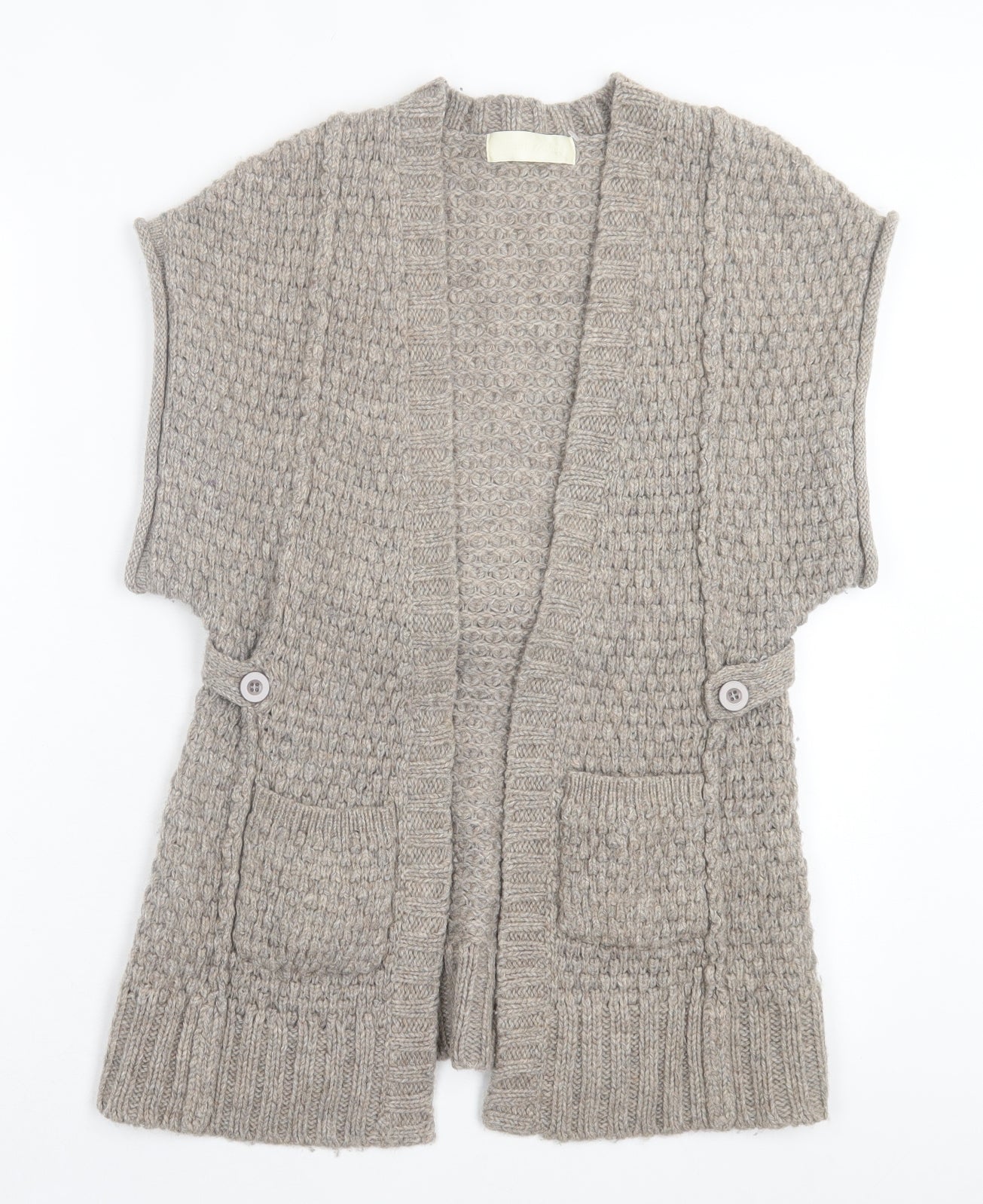 Ronit Zilkha Womens Brown V-Neck Acrylic Cardigan Jumper Size S