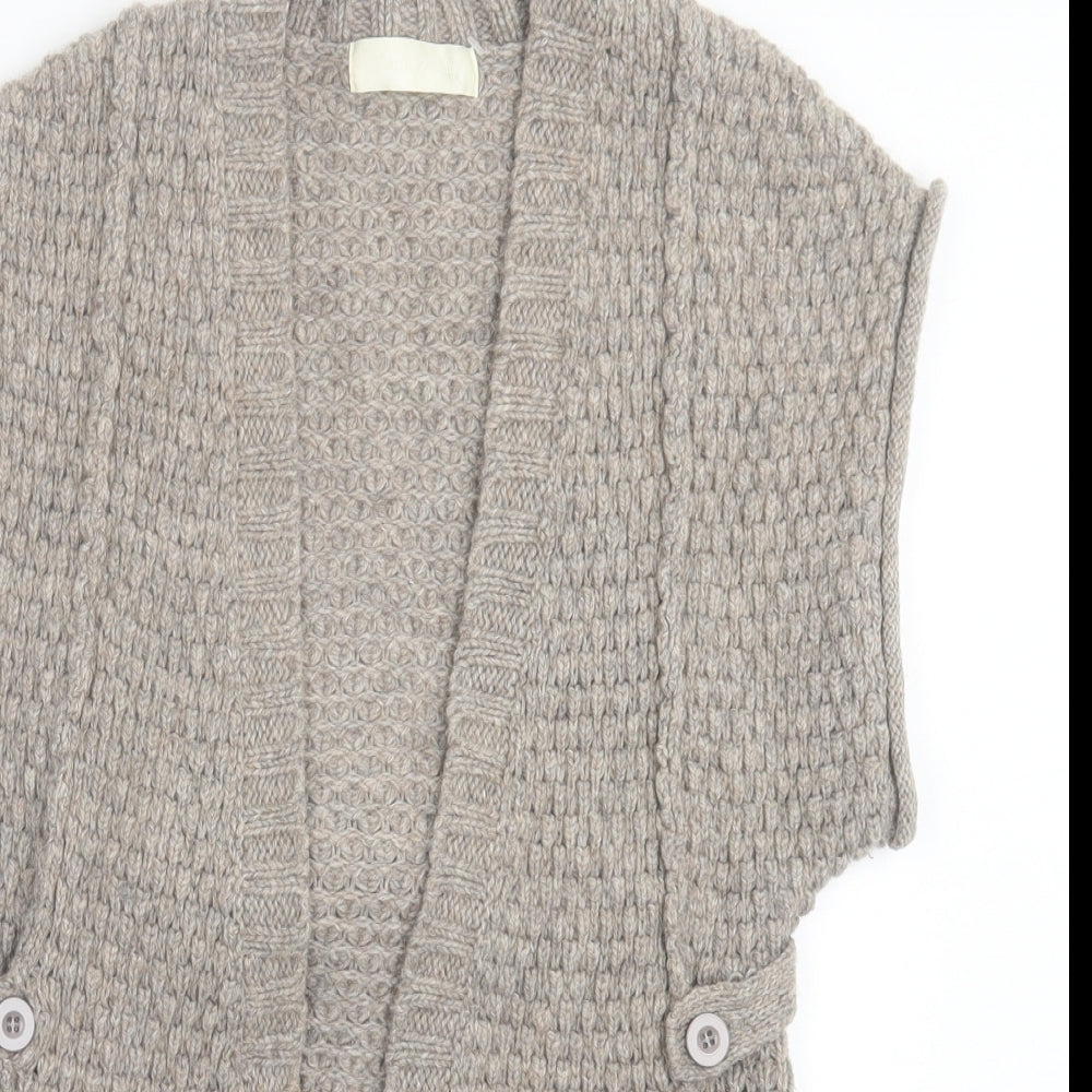 Ronit Zilkha Womens Brown V-Neck Acrylic Cardigan Jumper Size S