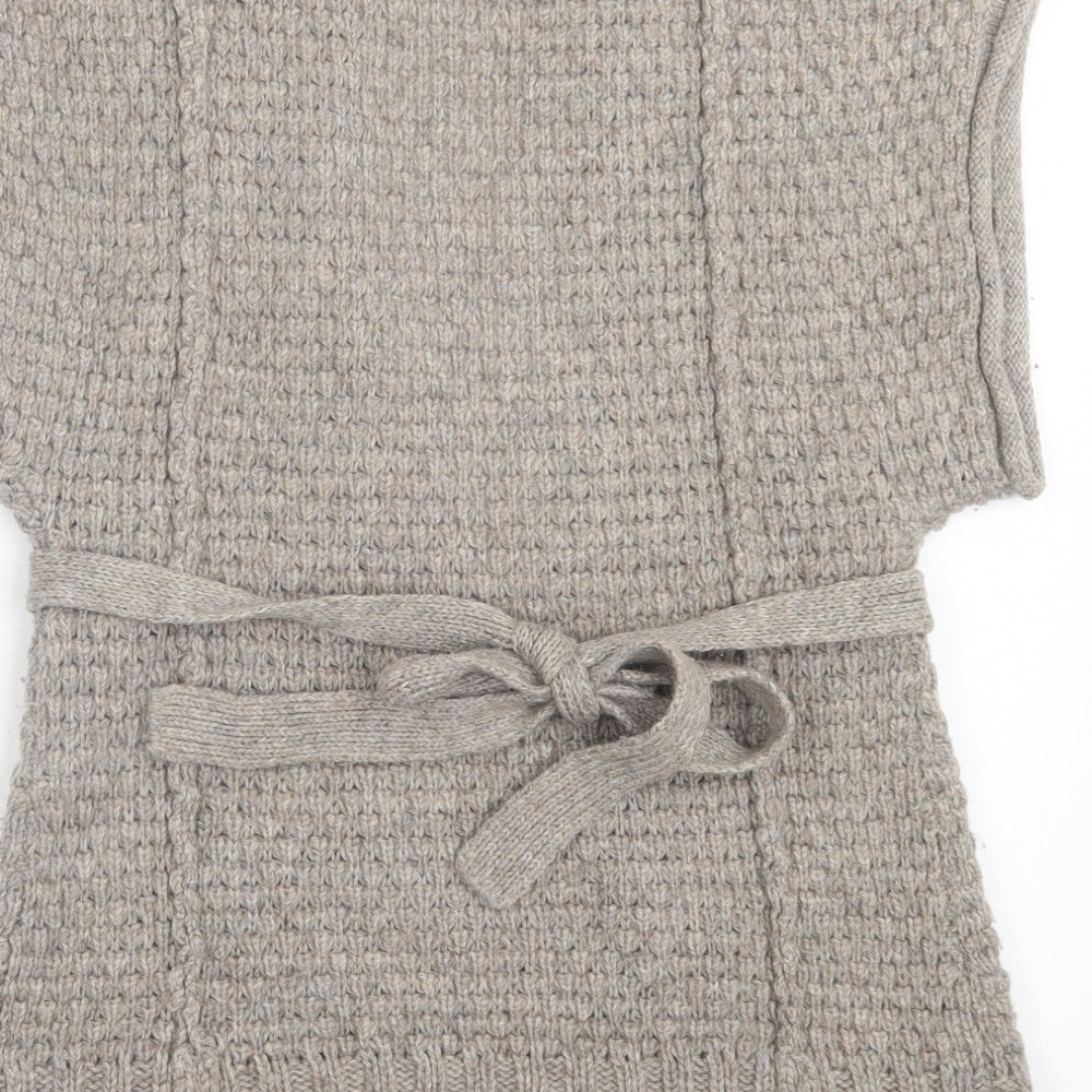 Ronit Zilkha Womens Brown V-Neck Acrylic Cardigan Jumper Size S