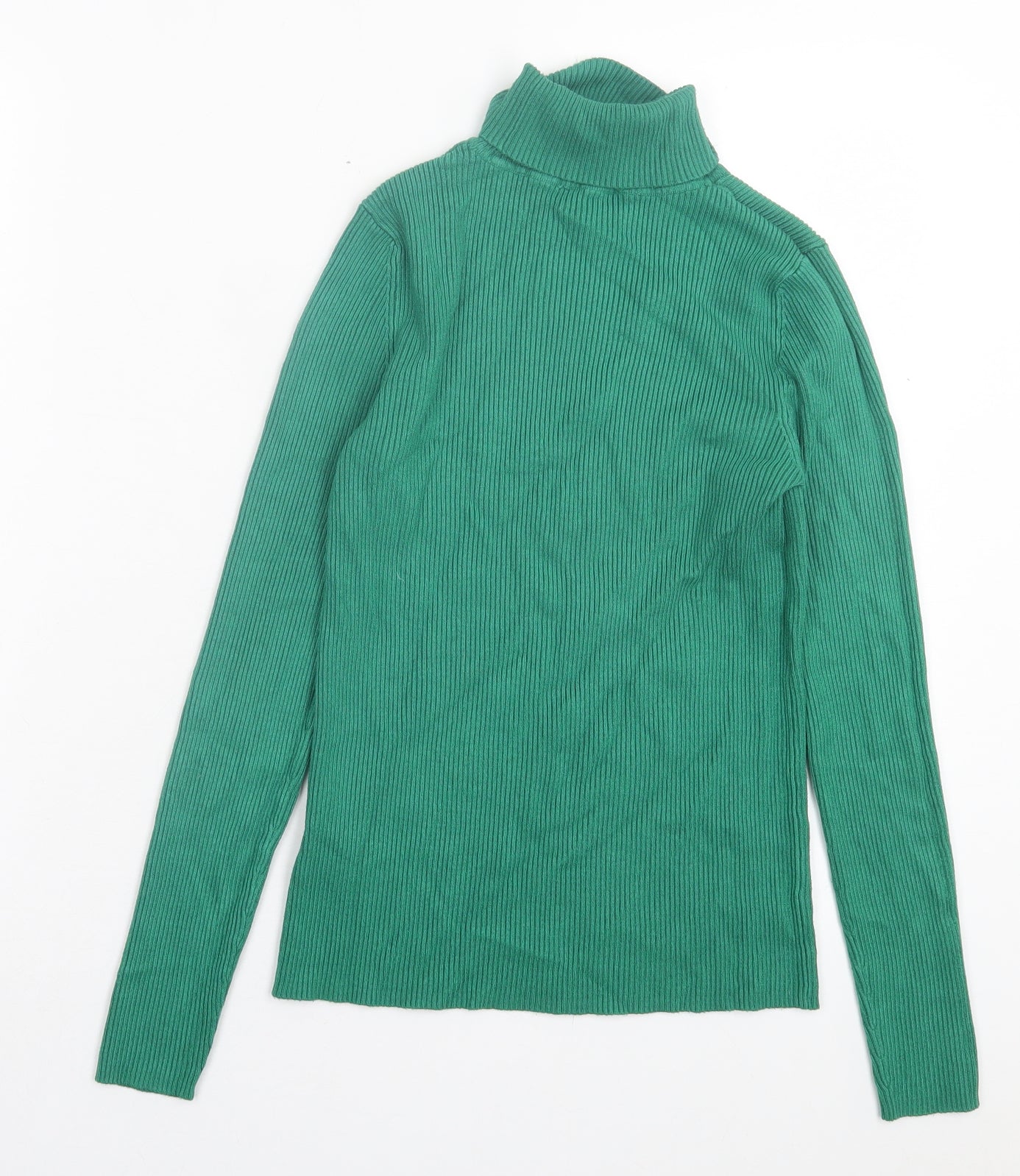 Marks and Spencer Womens Green Roll Neck Viscose Pullover Jumper Size 12