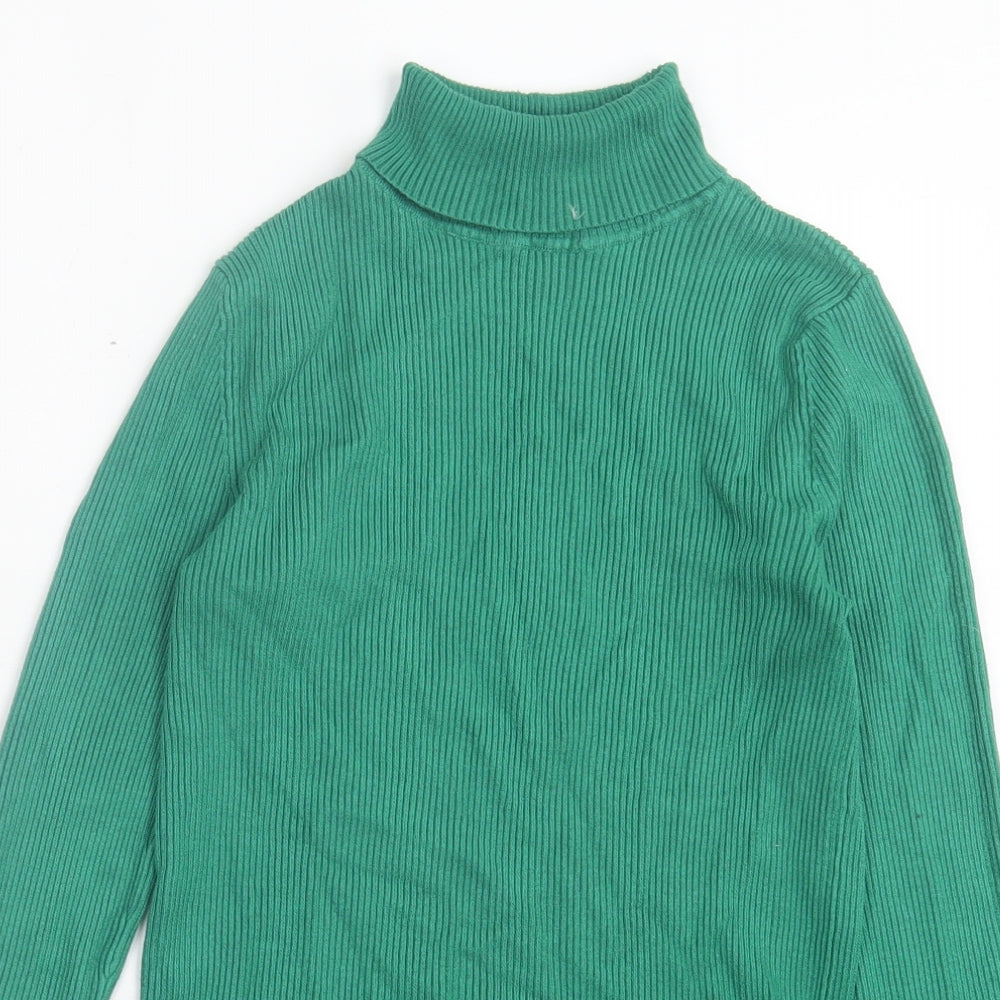 Marks and Spencer Womens Green Roll Neck Viscose Pullover Jumper Size 12