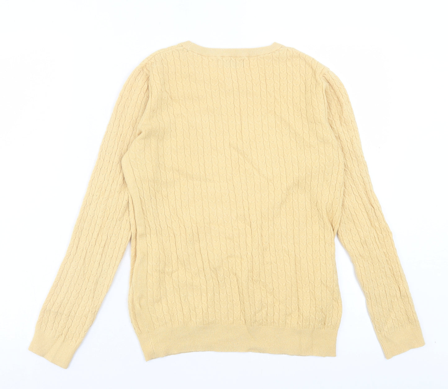 Papaya Womens Yellow Crew Neck Acrylic Pullover Jumper Size 12
