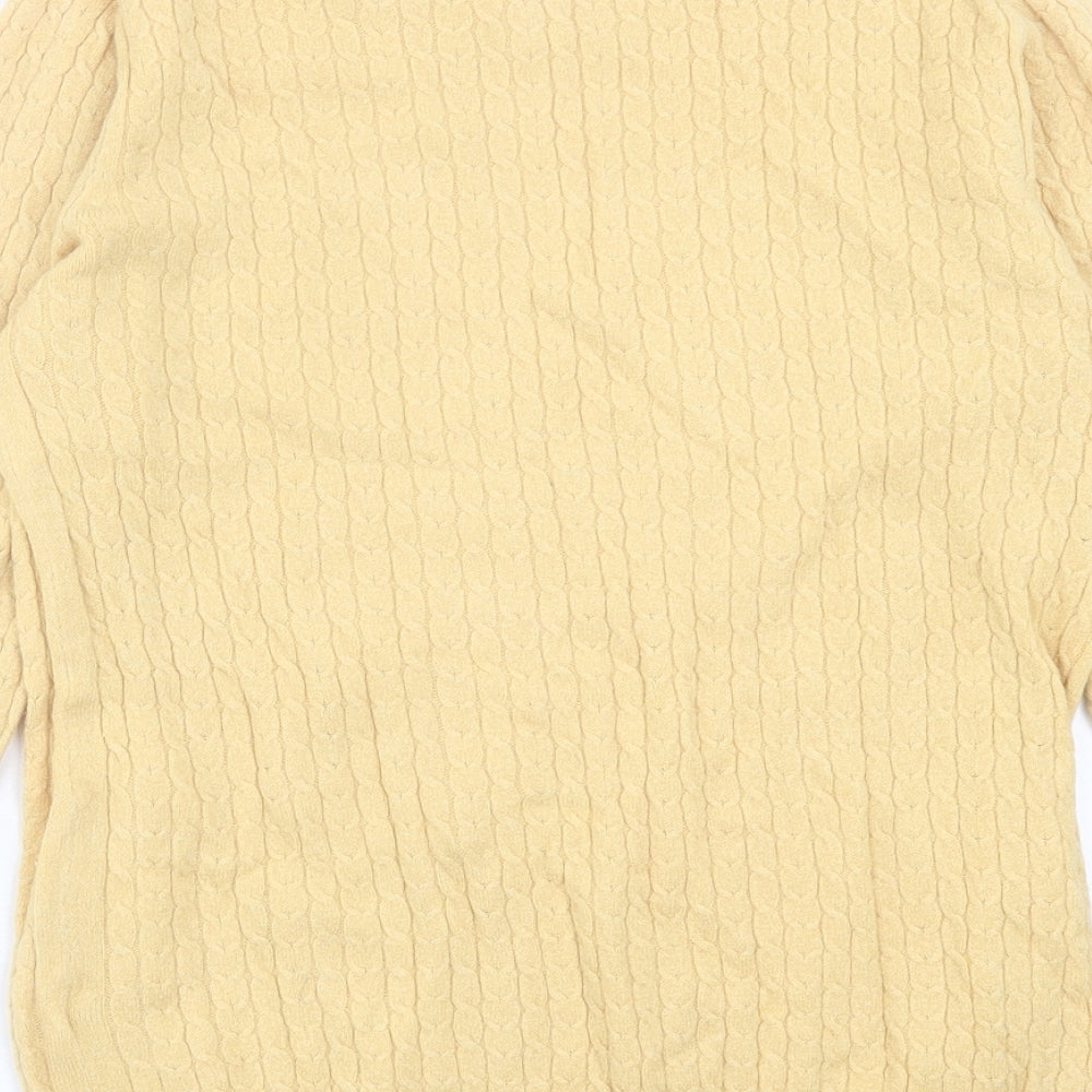 Papaya Womens Yellow Crew Neck Acrylic Pullover Jumper Size 12