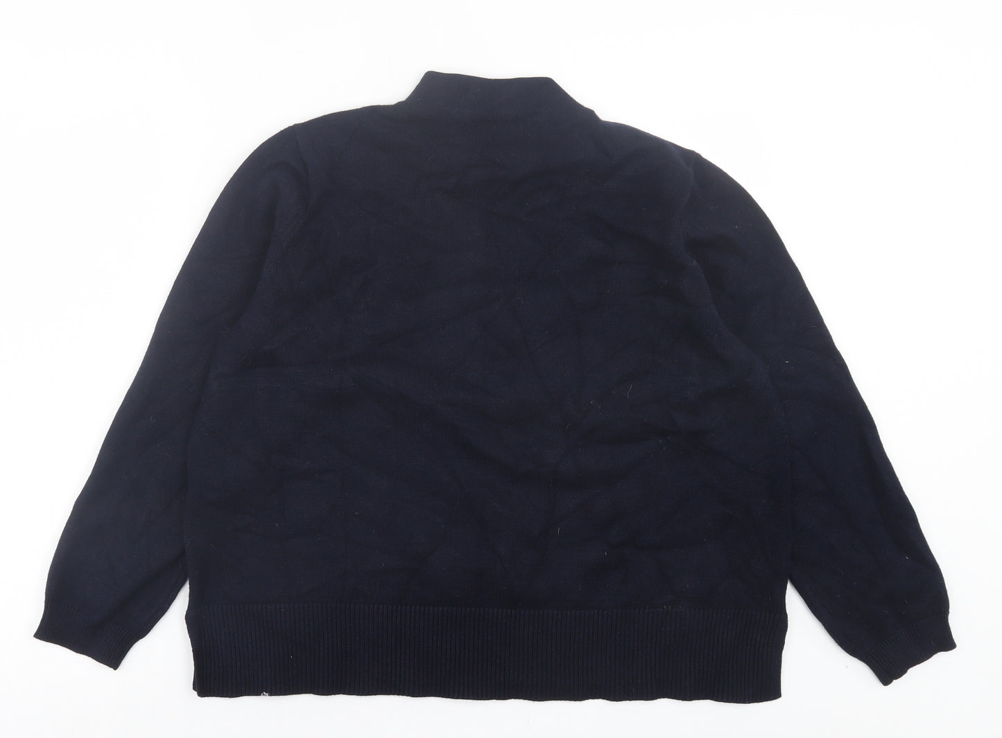Per Una Womens Blue High Neck Floral Viscose Pullover Jumper Size 16