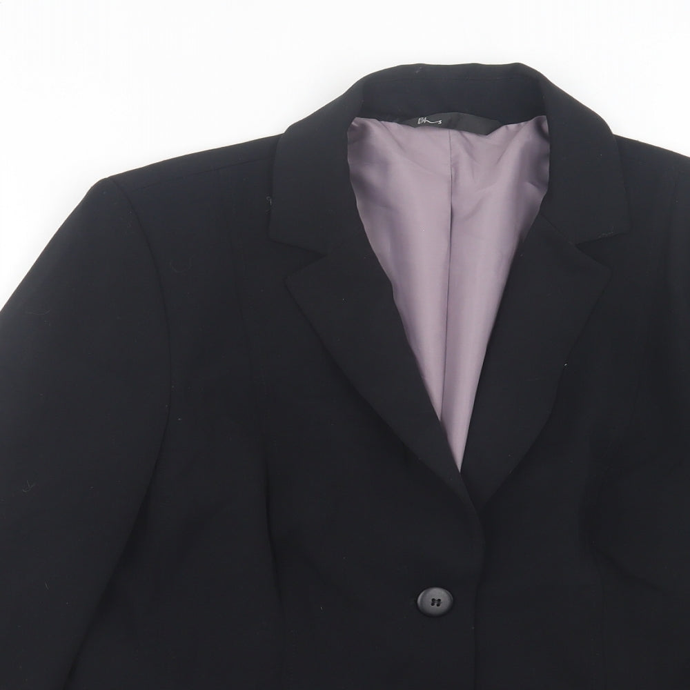 BHS Womens Black Jacket Blazer Size 16 Button