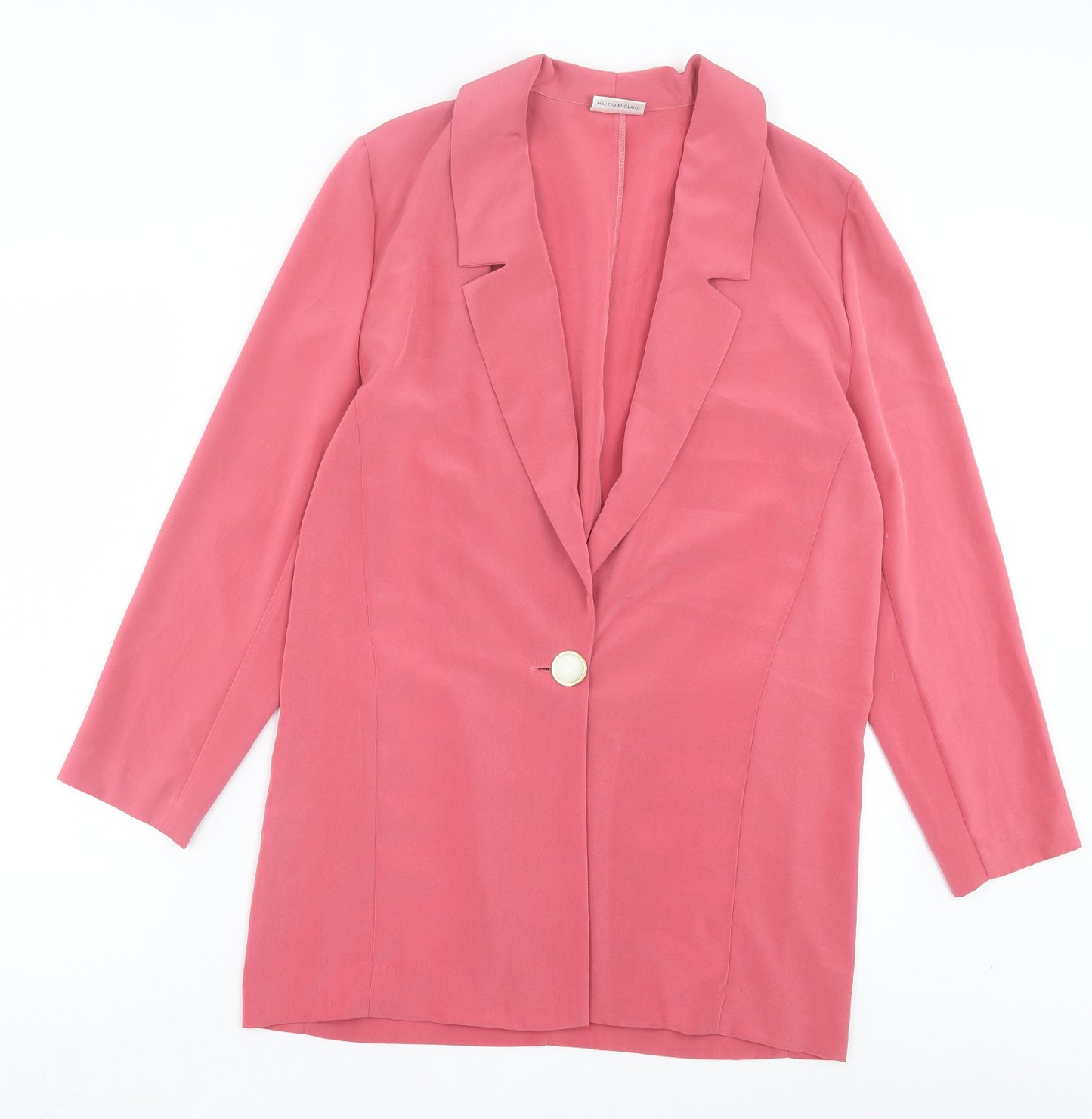 Solo Womens Pink Jacket Blazer Size 10 Button