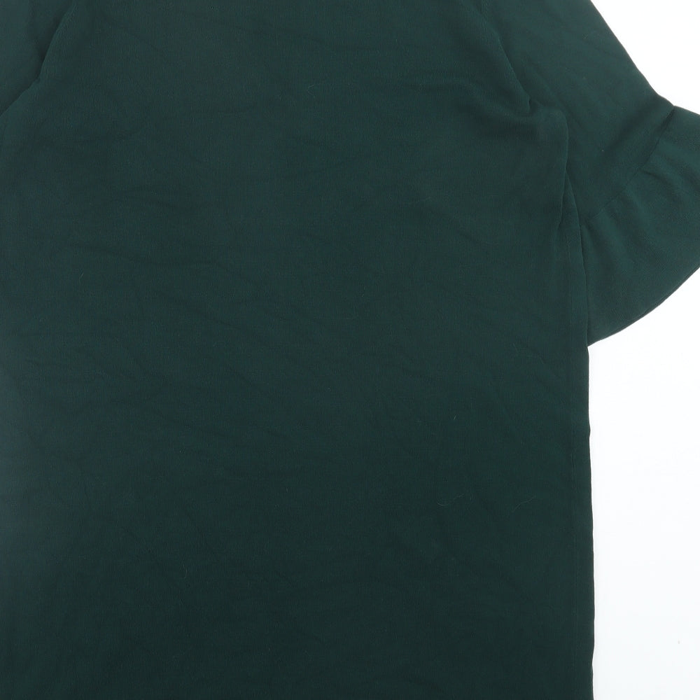 TU Womens Green Viscose Jumper Dress Size 16 Crew Neck Pullover