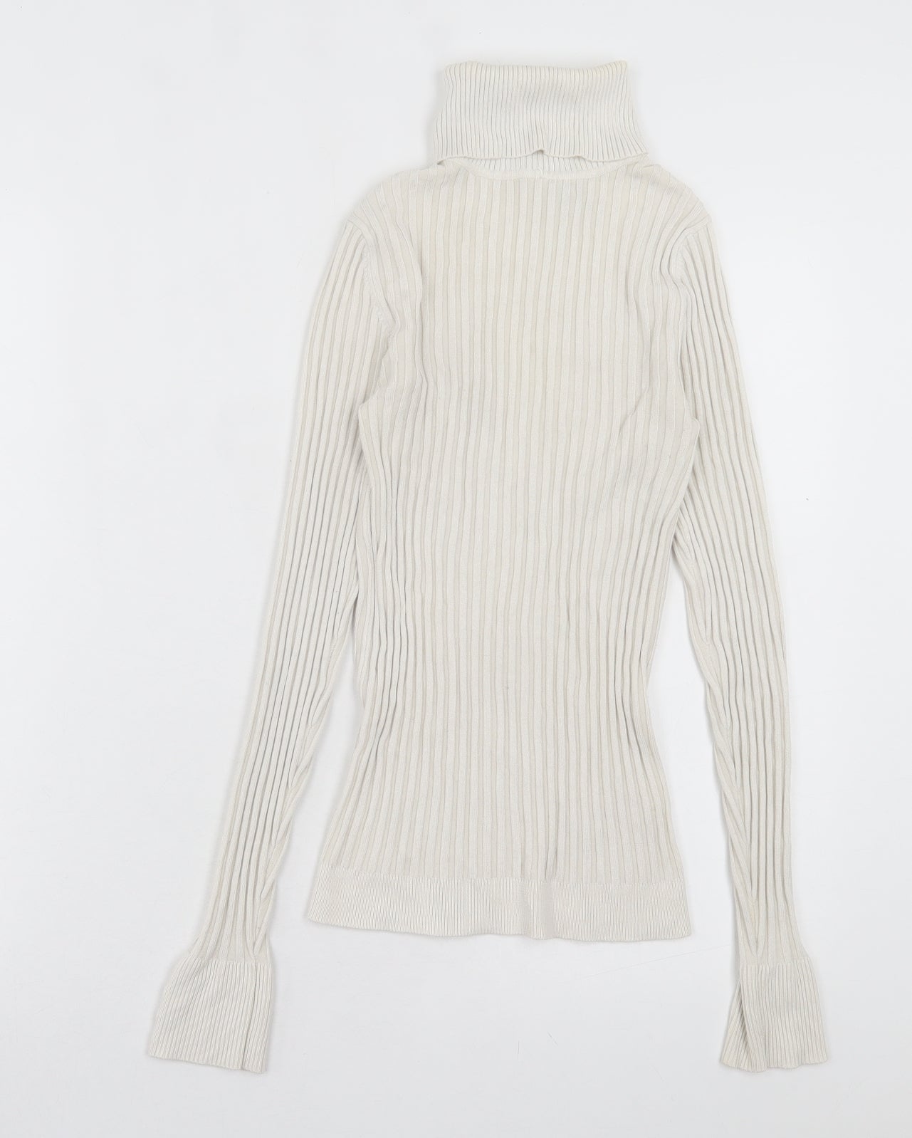New Look Womens White Roll Neck Viscose Pullover Jumper Size 8
