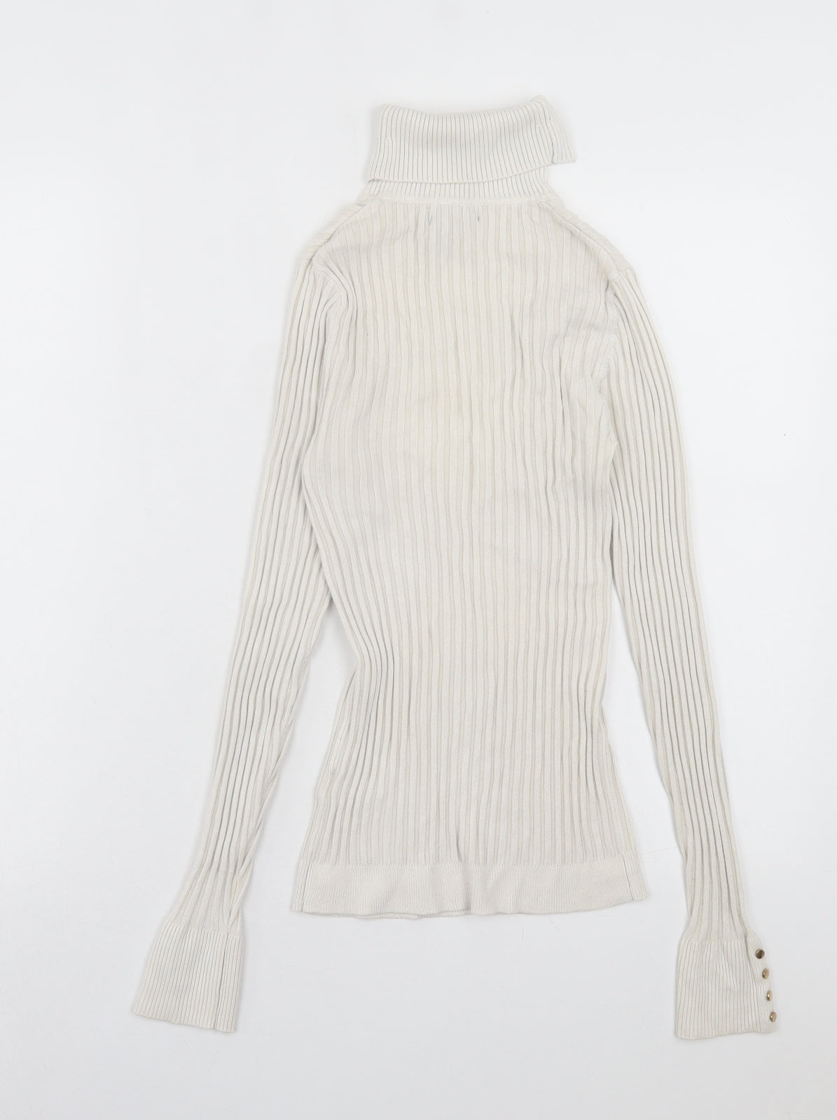 New Look Womens White Roll Neck Viscose Pullover Jumper Size 8