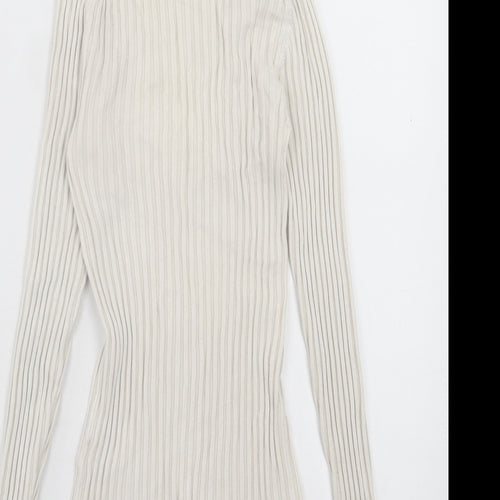 New Look Womens White Roll Neck Viscose Pullover Jumper Size 8