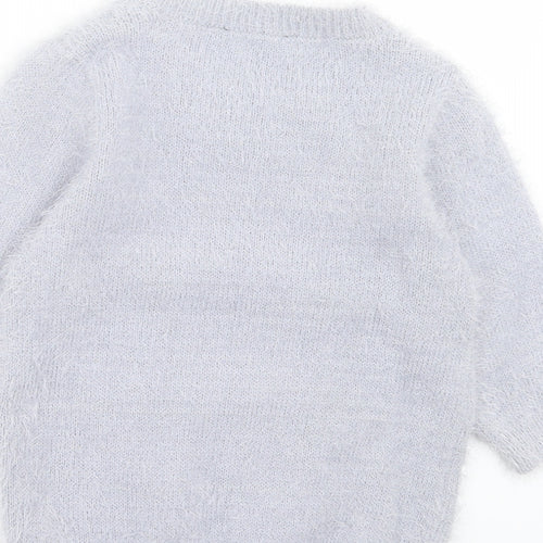 Golddigga Womens Blue Crew Neck Nylon Pullover Jumper Size 10
