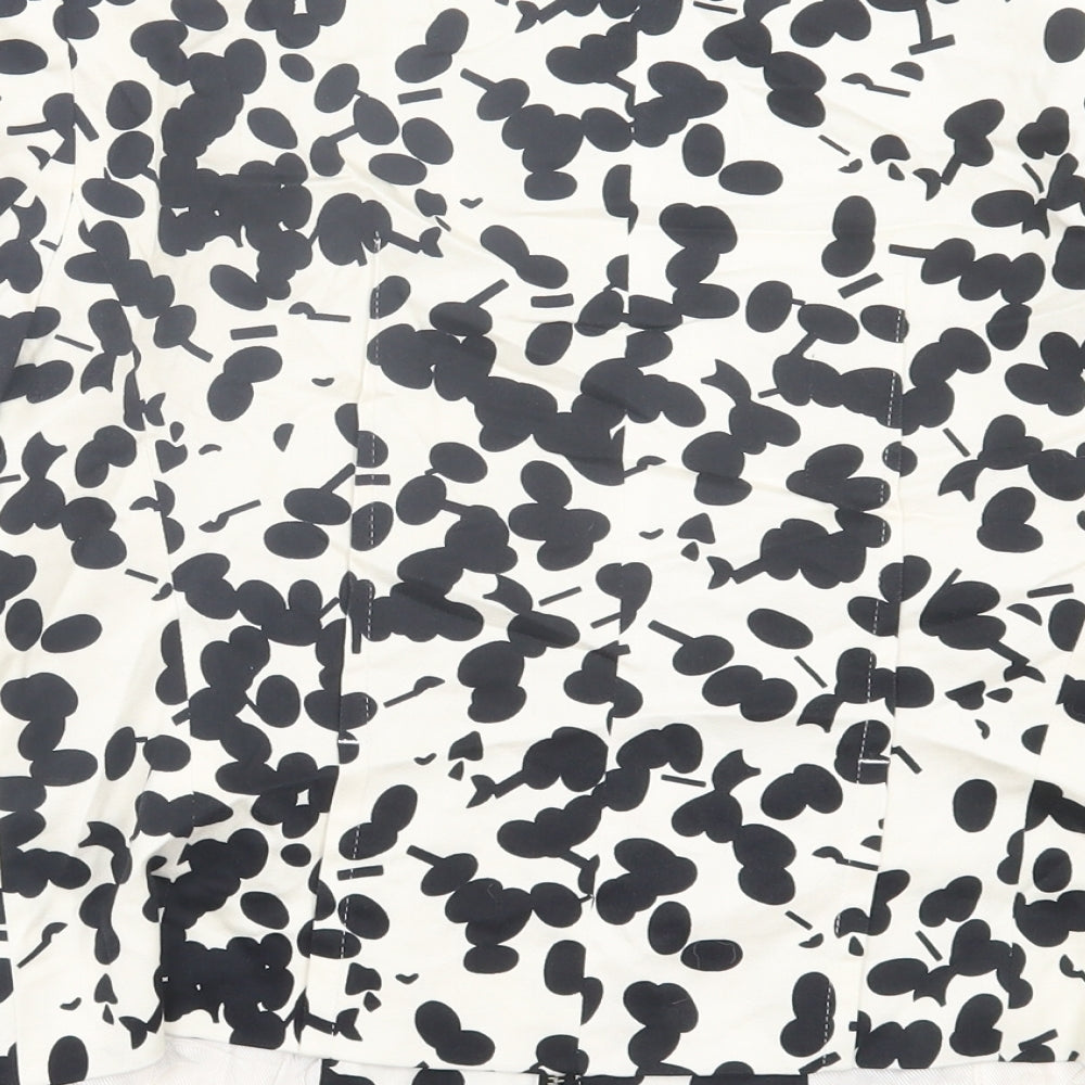 Zara Womens White Floral Jacket Size L Zip