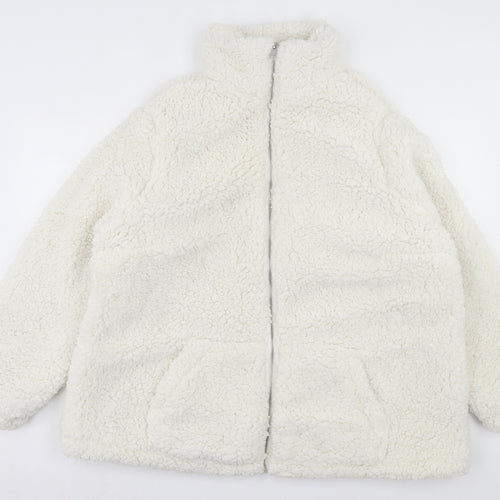 New Look Womens White Jacket Size 22 Zip
