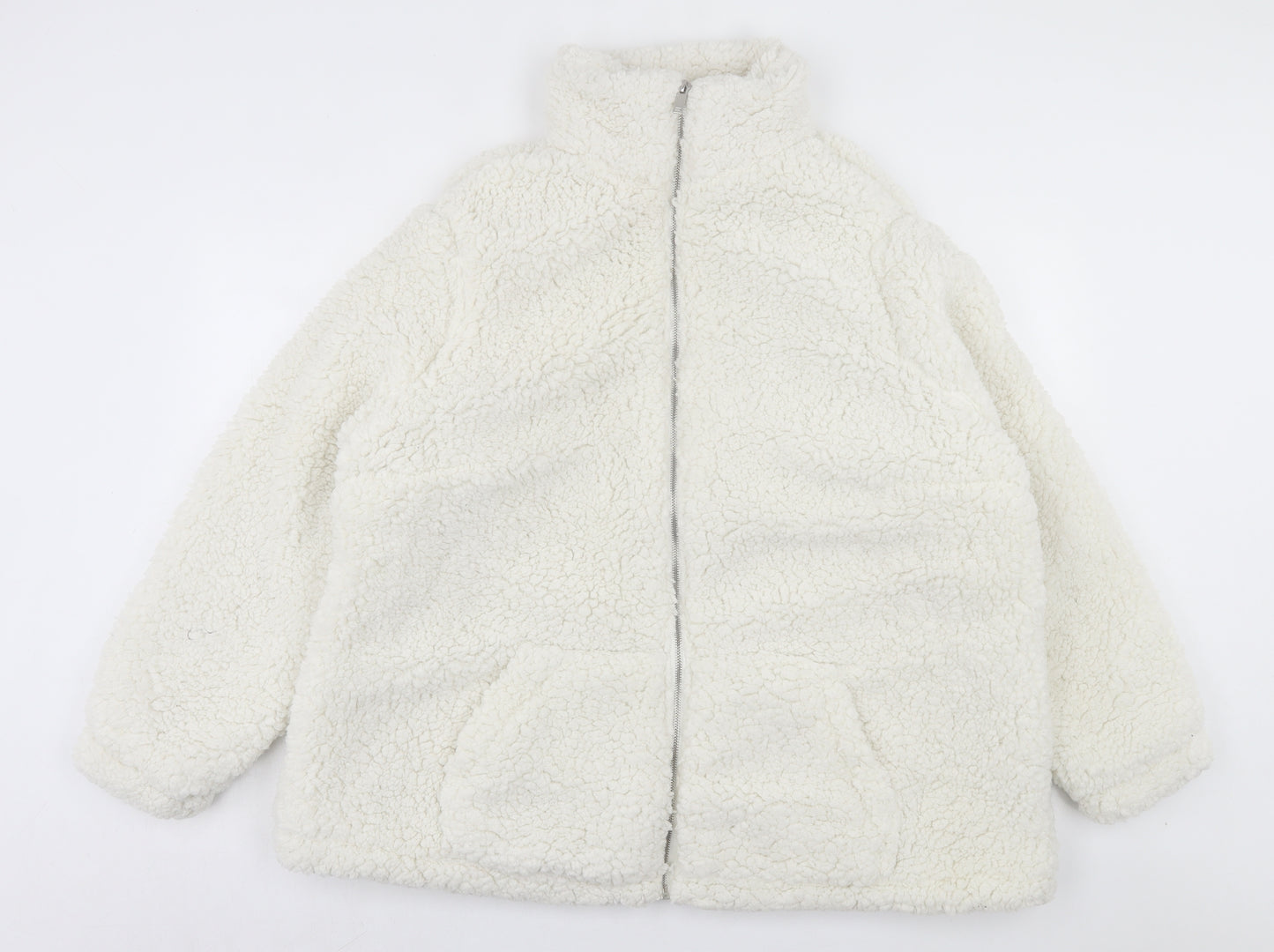 New Look Womens White Jacket Size 22 Zip