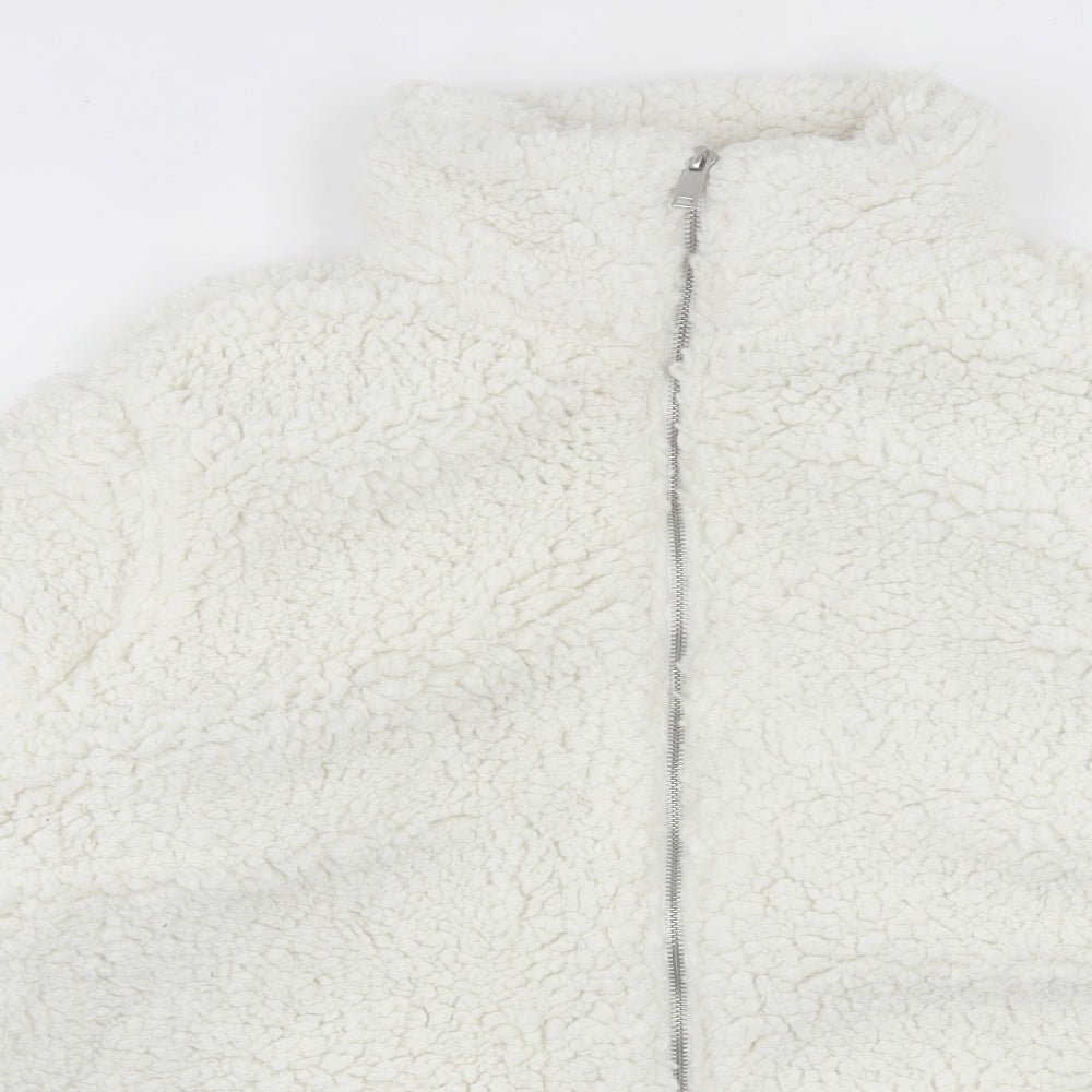 New Look Womens White Jacket Size 22 Zip