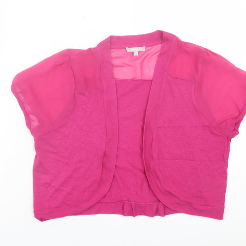 Per Una Womens Pink V-Neck Viscose Cardigan Jumper Size 14