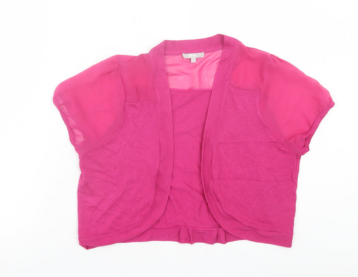 Per Una Womens Pink V-Neck Viscose Cardigan Jumper Size 14