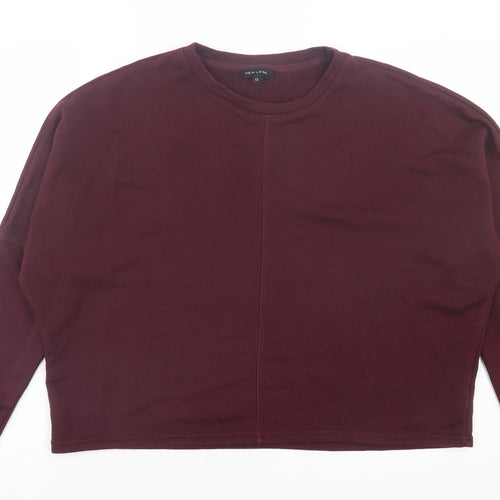 New Look Womens Purple Cotton Pullover Sweatshirt Size 12 Pullover