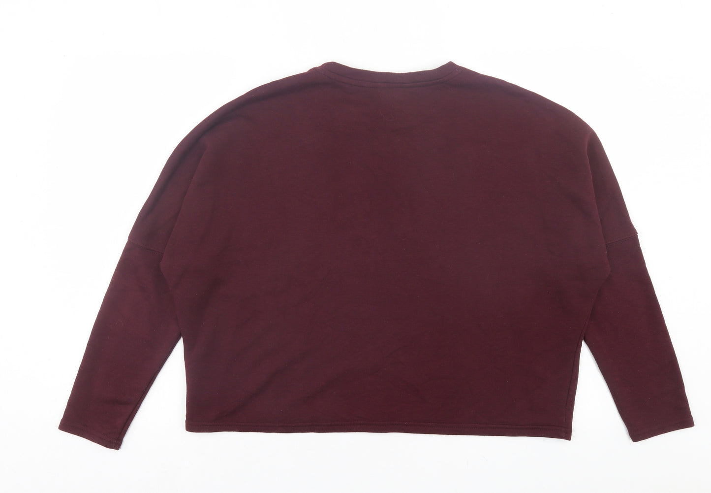 New Look Womens Purple Cotton Pullover Sweatshirt Size 12 Pullover