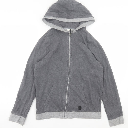 F&F Boys Grey Cotton Full Zip Hoodie Size 12-13 Years Zip