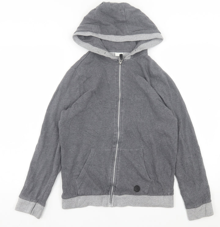 F&F Boys Grey Cotton Full Zip Hoodie Size 12-13 Years Zip
