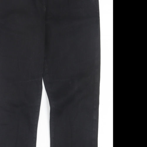John Richmond Womens Black Cotton Bootcut Jeans Size 14 L31 in Regular Hook & Eye