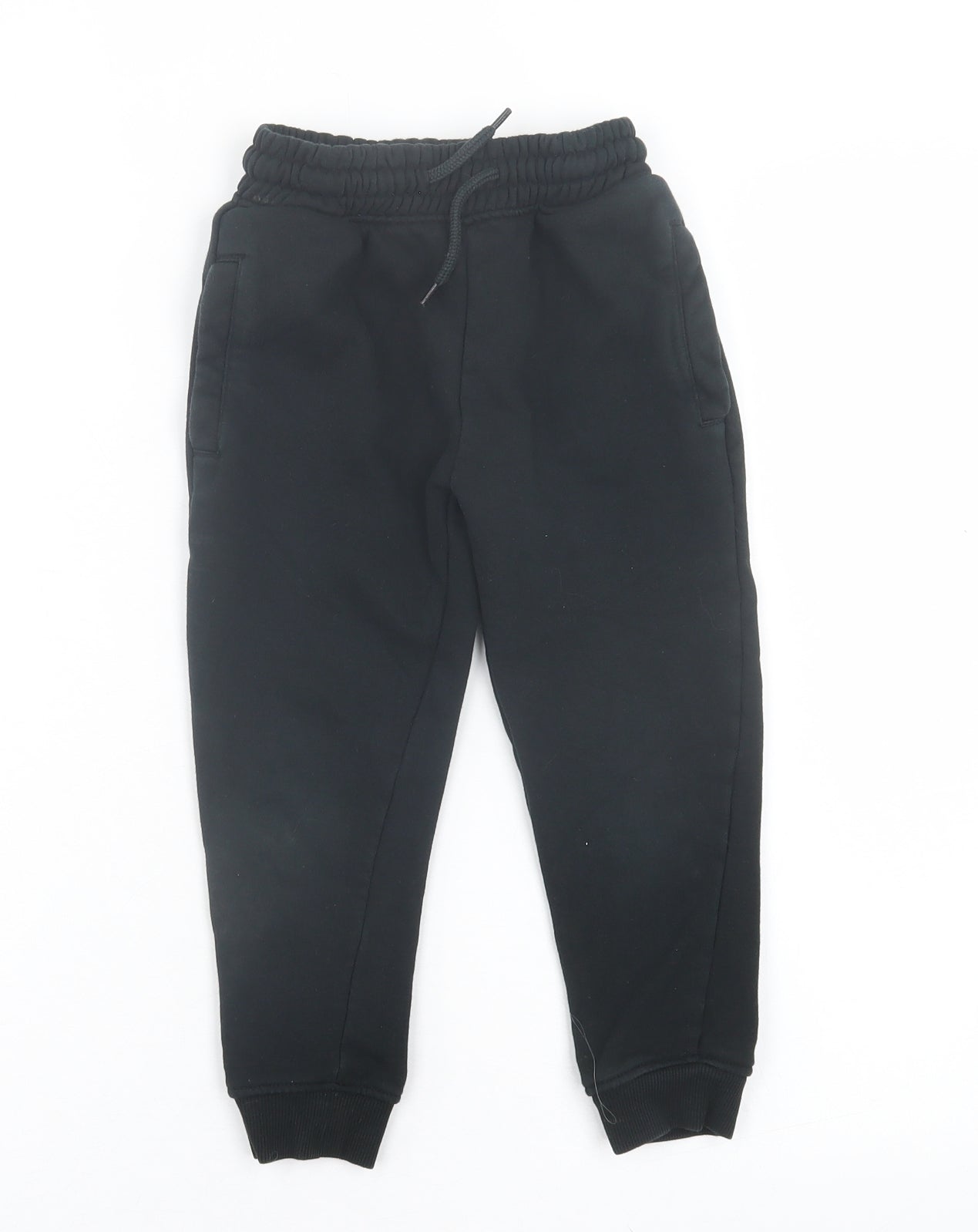 NEXT Boys Black Cotton Jogger Trousers Size 6 Years Slim Drawstring