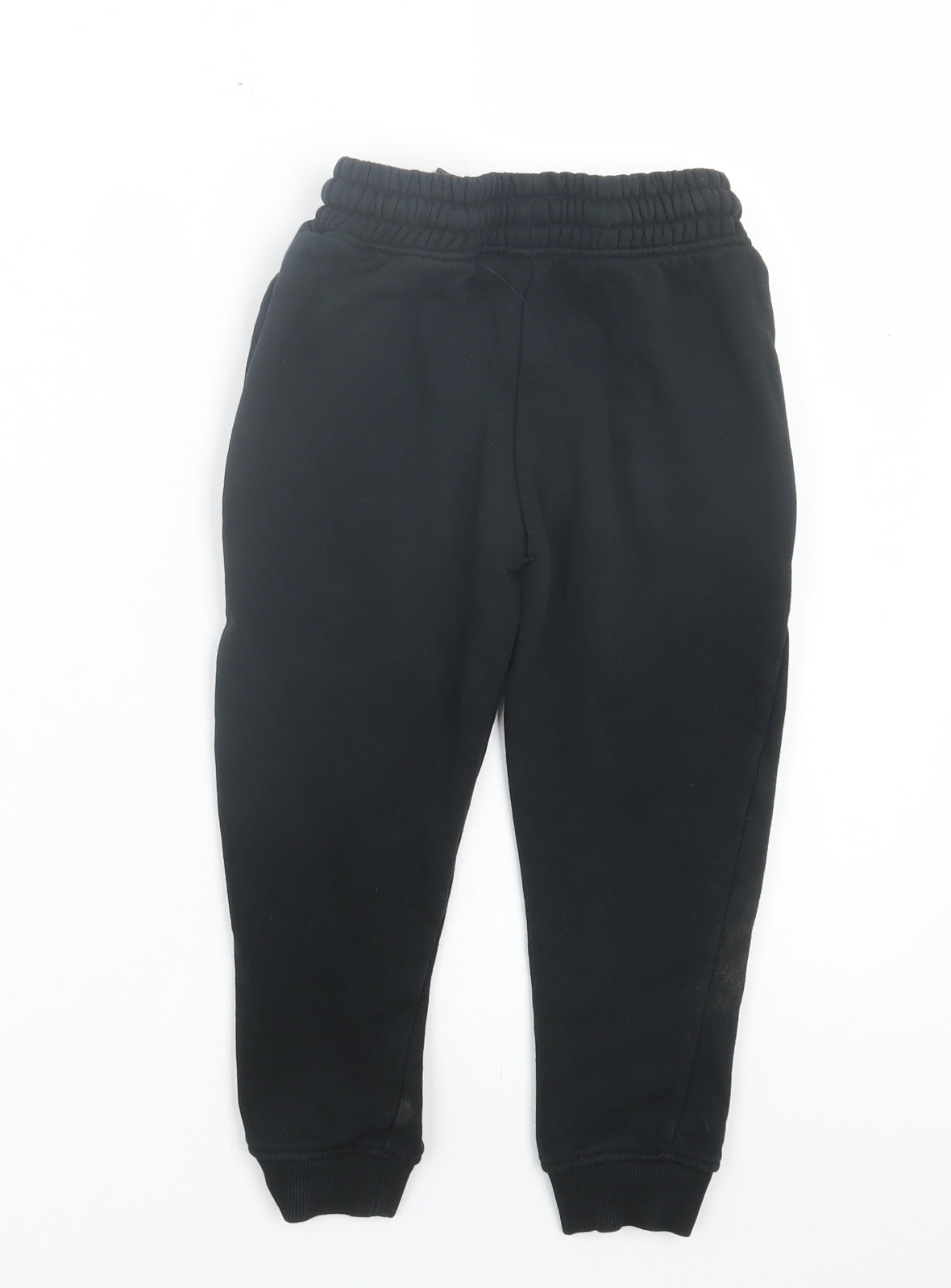 NEXT Boys Black Cotton Jogger Trousers Size 6 Years Slim Drawstring
