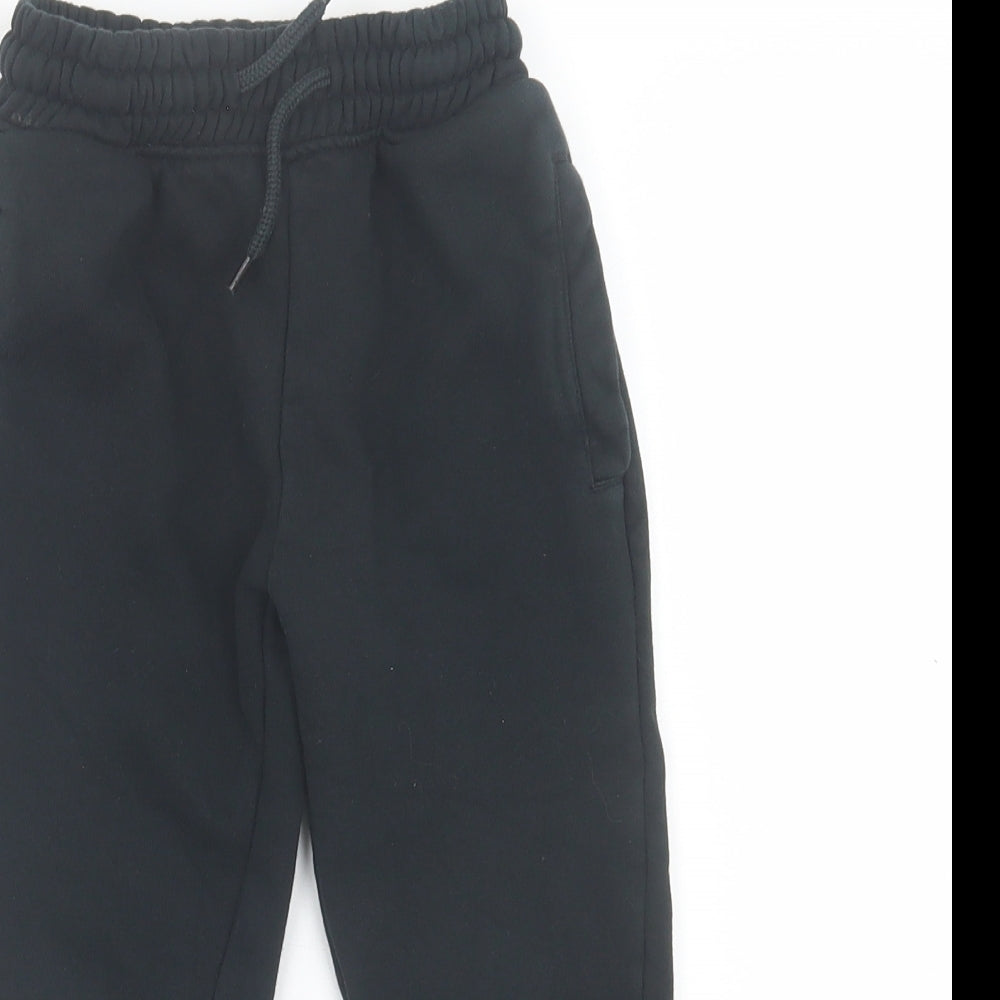 NEXT Boys Black Cotton Jogger Trousers Size 6 Years Slim Drawstring