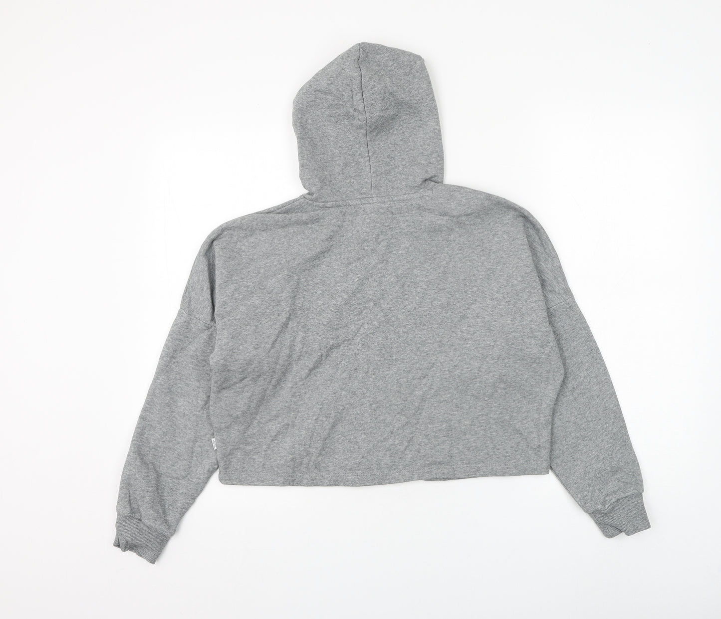 PUMA Girls Grey Cotton Pullover Hoodie Size 11-12 Years Pullover - Cropped