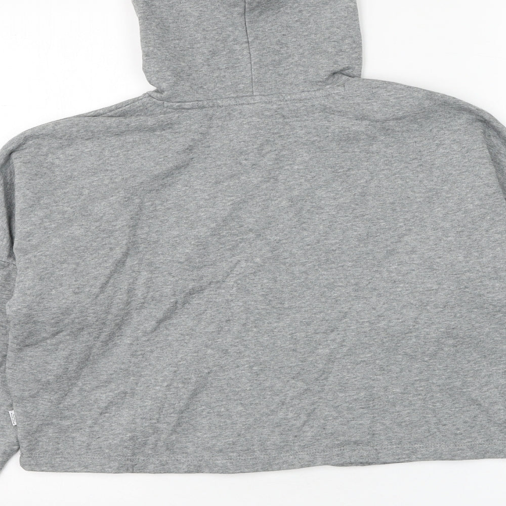 PUMA Girls Grey Cotton Pullover Hoodie Size 11-12 Years Pullover - Cropped