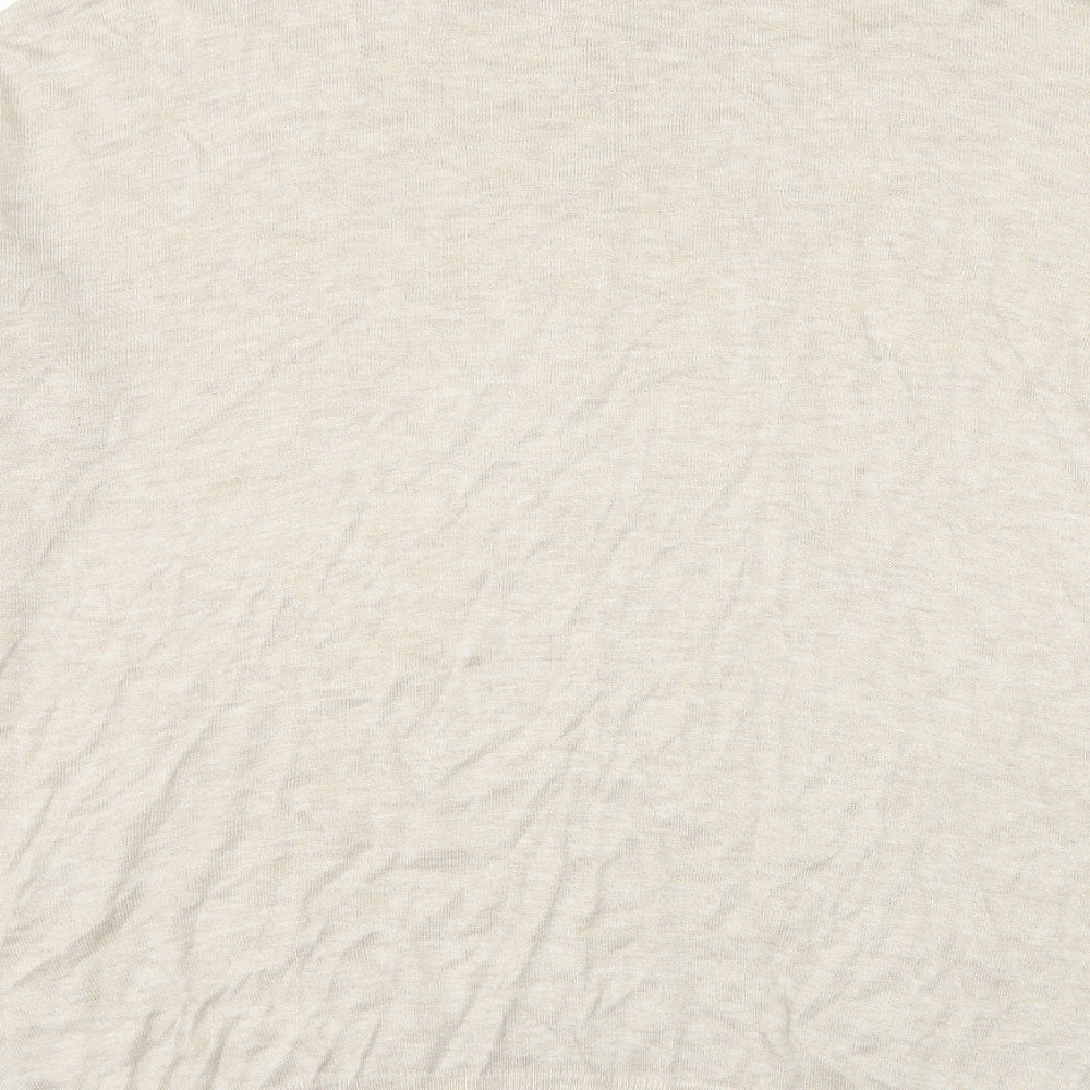 Marks and Spencer Womens Beige Round Neck Viscose Pullover Jumper Size L