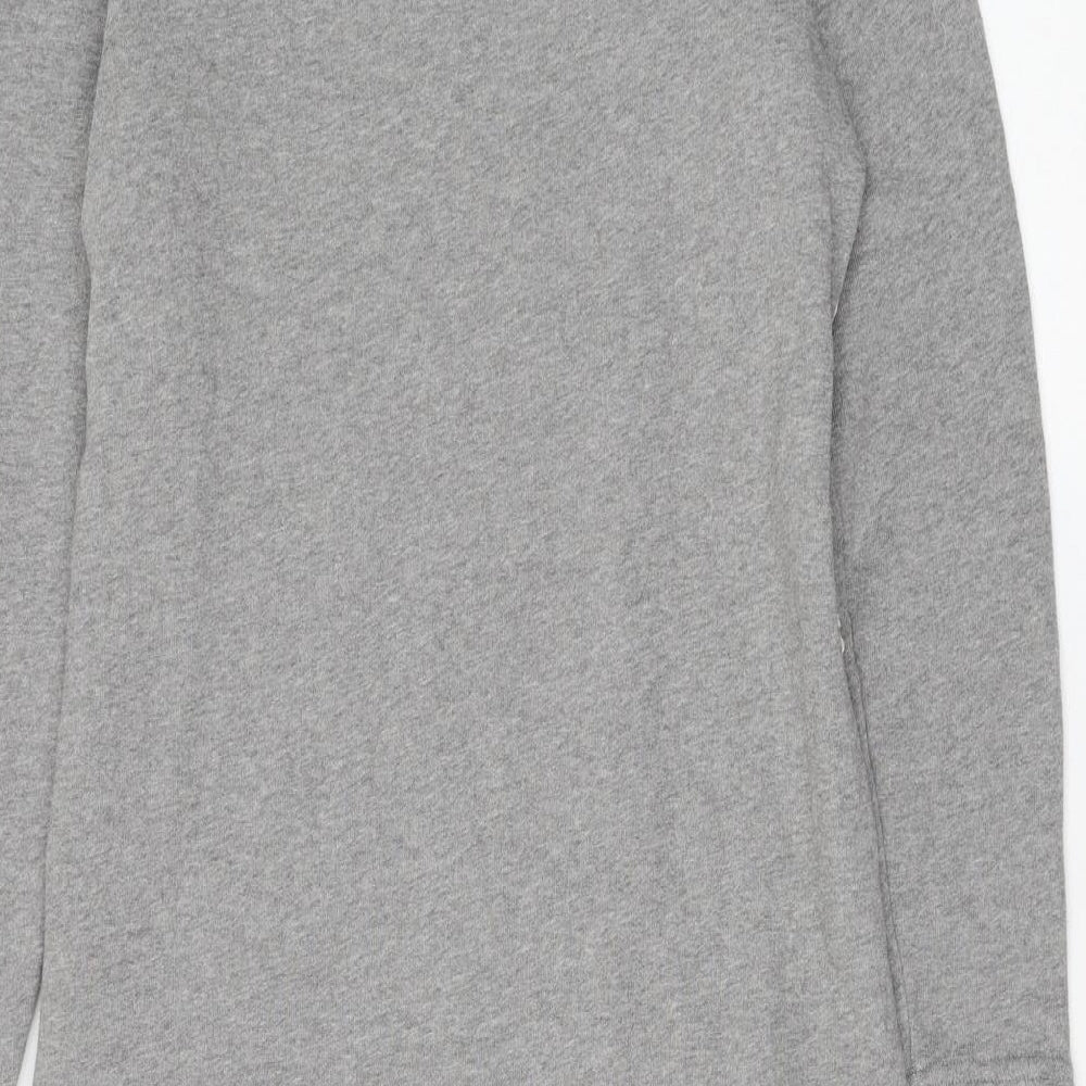 Jack Wills Womens Grey Floral Cotton Jumper Dress Size 10 Round Neck Pullover
