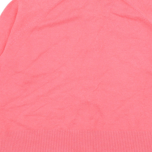 Gap Womens Pink Round Neck Cotton Cardigan Jumper Size L