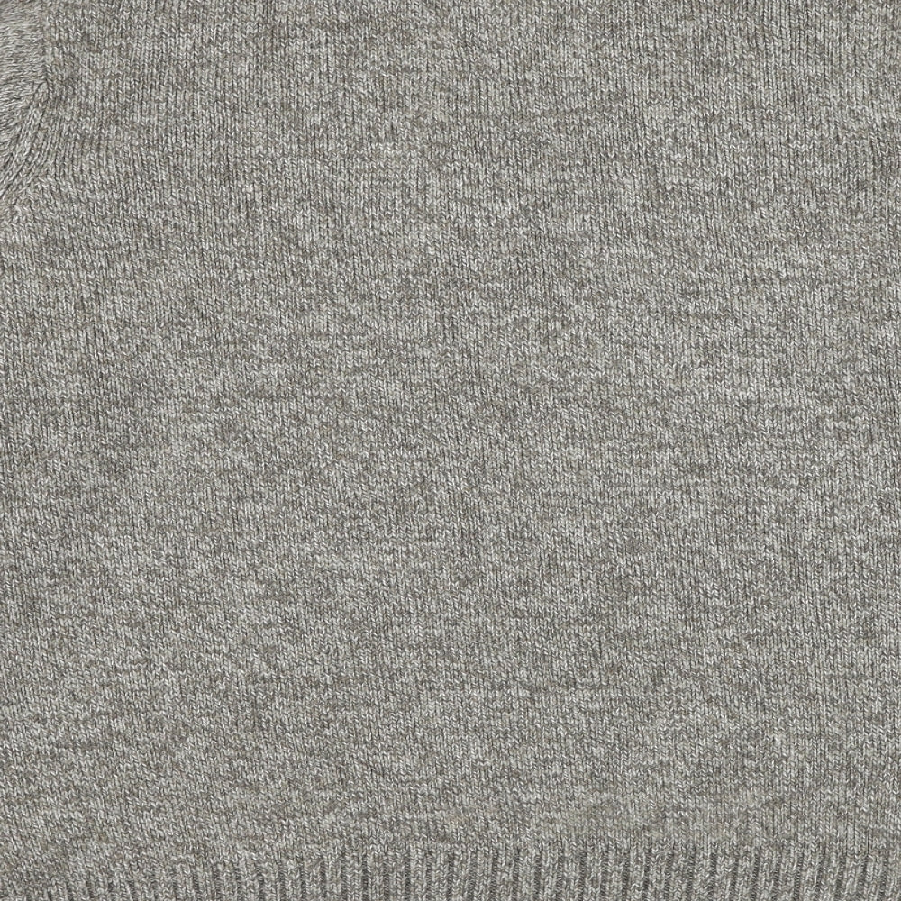 Marks and Spencer Mens Grey High Neck Acrylic Henley Jumper Size XL