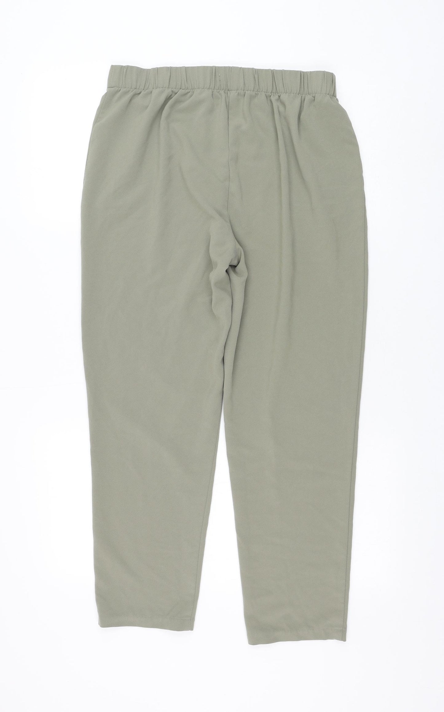 Primark Womens Green Polyester Cropped Trousers Size 12 L25 in Regular