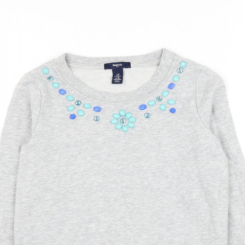 Gap Girls Grey Cotton Pullover Sweatshirt Size 8-9 Years Pullover