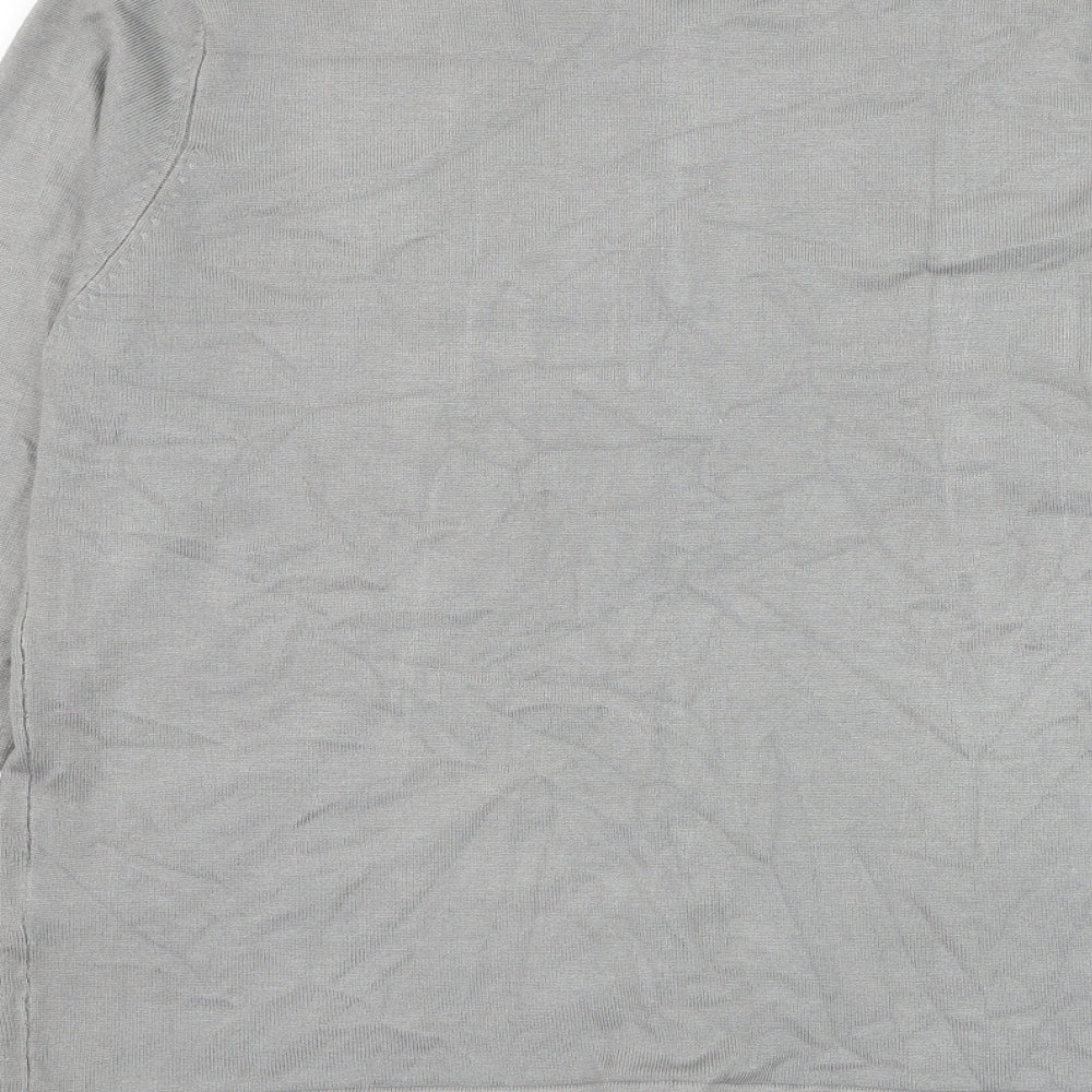 Inspire Womens Grey Round Neck Viscose Cardigan Jumper Size L
