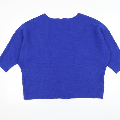 Viz A Viz Womens Blue Round Neck Viscose Pullover Jumper Size L