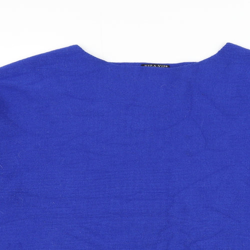 Viz A Viz Womens Blue Round Neck Viscose Pullover Jumper Size L